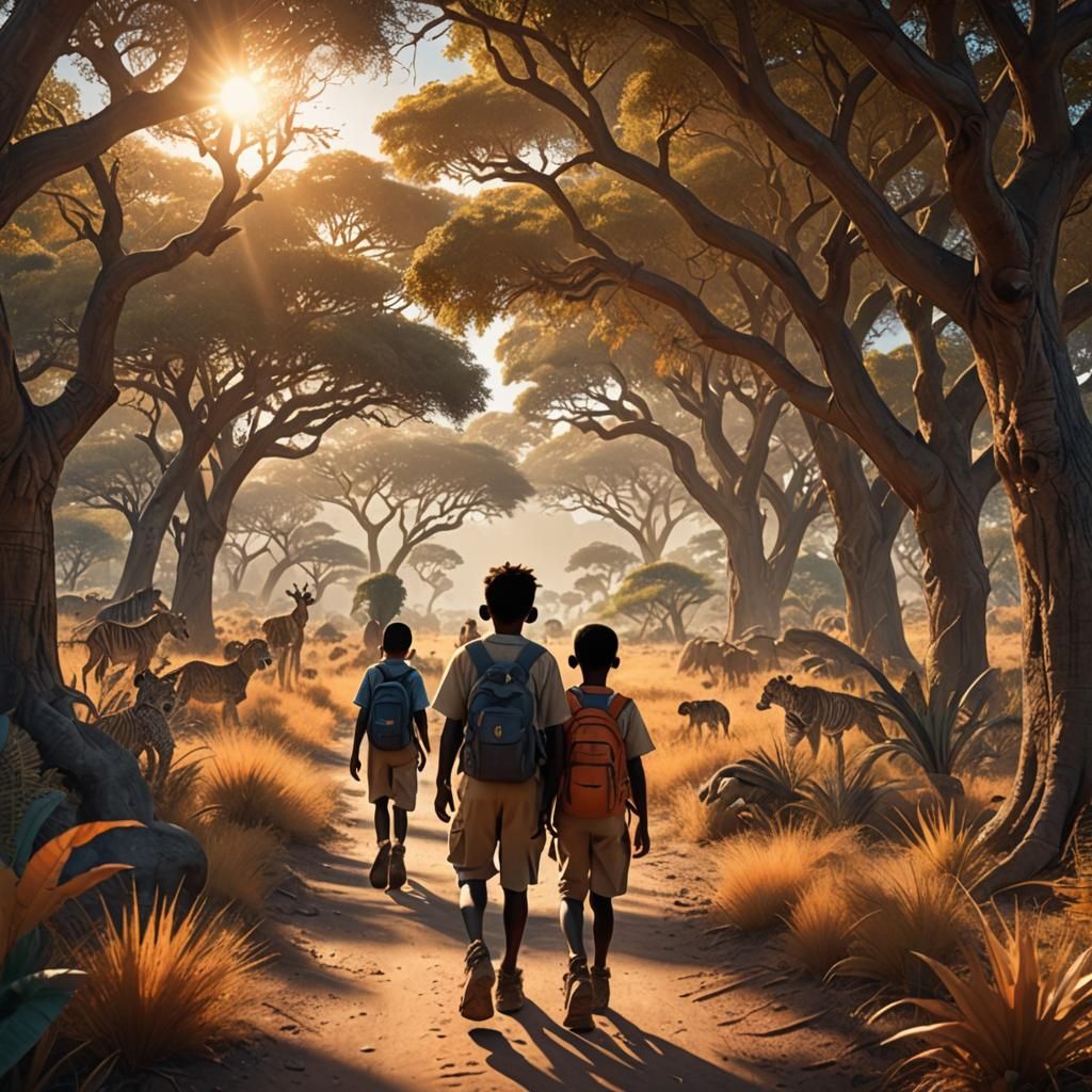 Children's Safari Walk: Digital Matte Painting