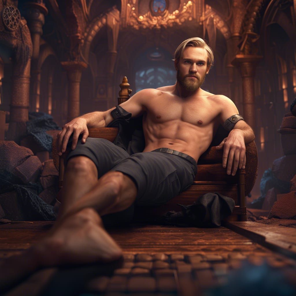 Detailed Painting of a Muscular Man