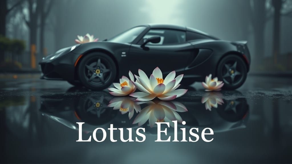 Sleek Lotus Elise Adorned with Delicate White Lotus Flowers