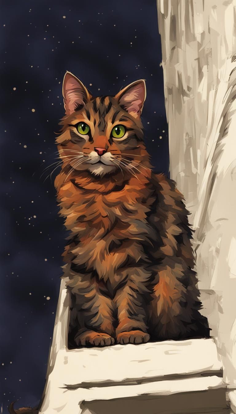 Cartoon Cat in Comic Book Style