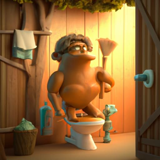 toilet caveman