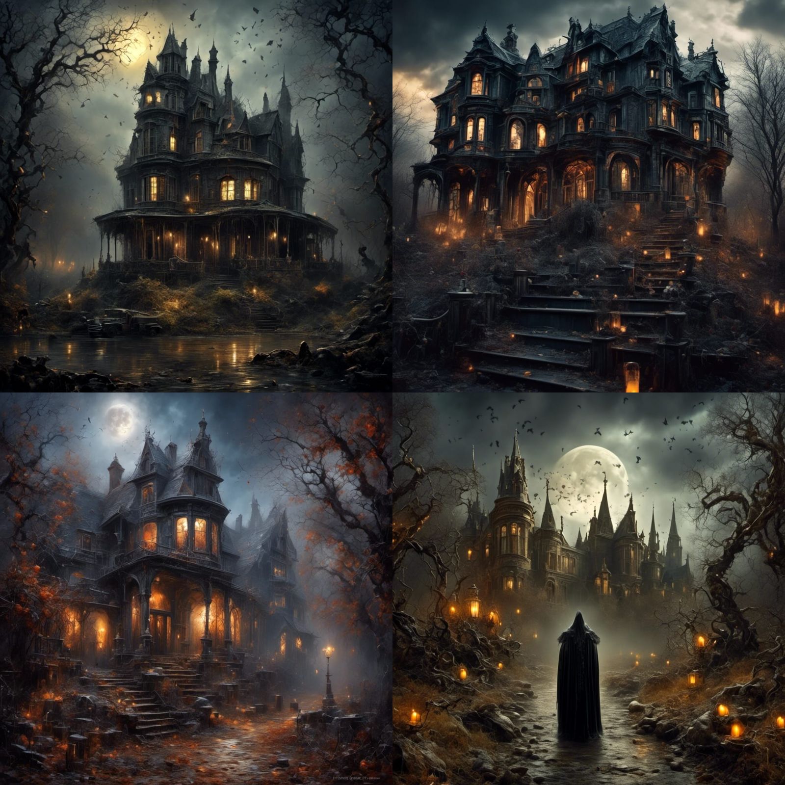 Ghostly Southern Gothic Mansion in the Style of Pether