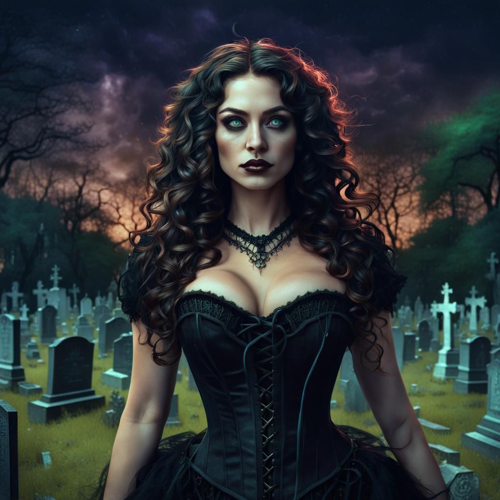 Cajun Bayou Witch Casting Spells at Night