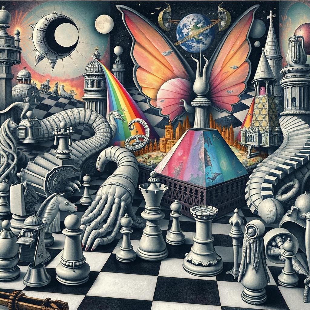 Surreal Unusual Chess Boards Puzzle Art Games Uncanny Valley...