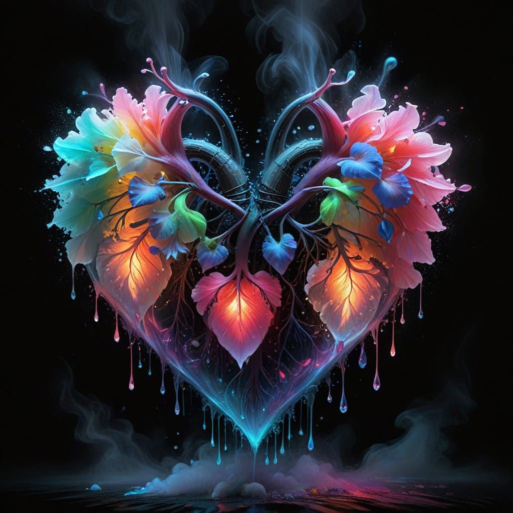 Pastel Rainbow Bleeding Heart in Ethereal Mist