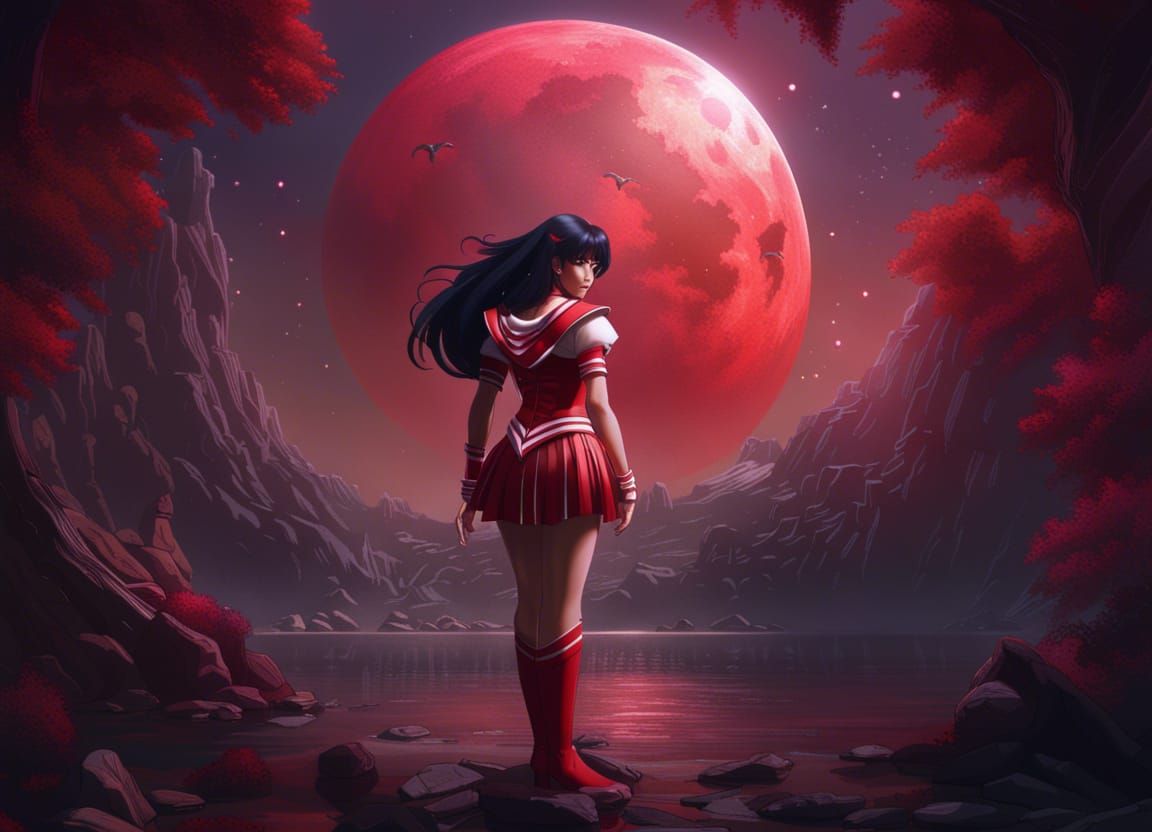 Sailor Mars: Detailed Fantasy Concept Art