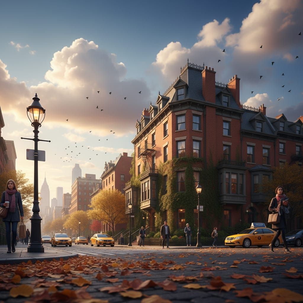 Charming Brick Townhouse on Bustling City Street