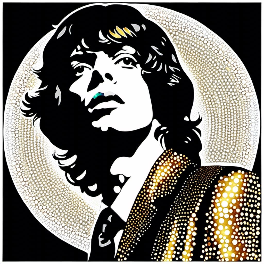 Mick Jagger Inspired Portrait in Psychedelic Expressionism