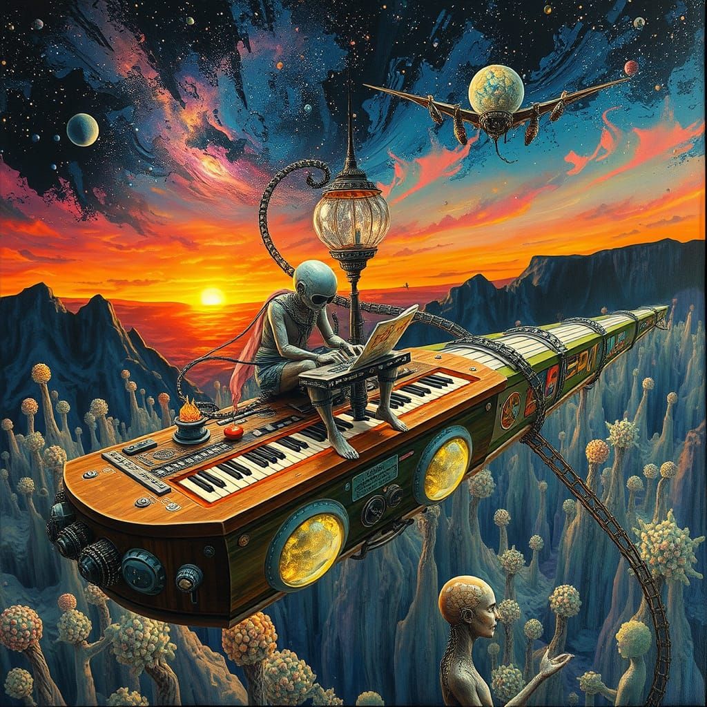 Ethereal Poets in Surrealist Galaxy