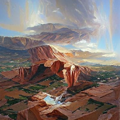 Utah Landscape in Oil Painting Style