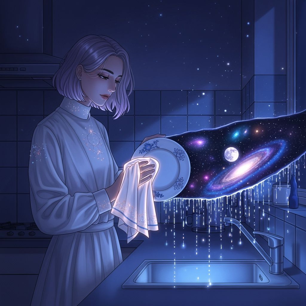 Figure Drying Dish Transforms into Cosmic Galaxy