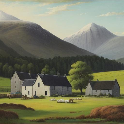 Tranquil Scottish Farmstead in the 1800s