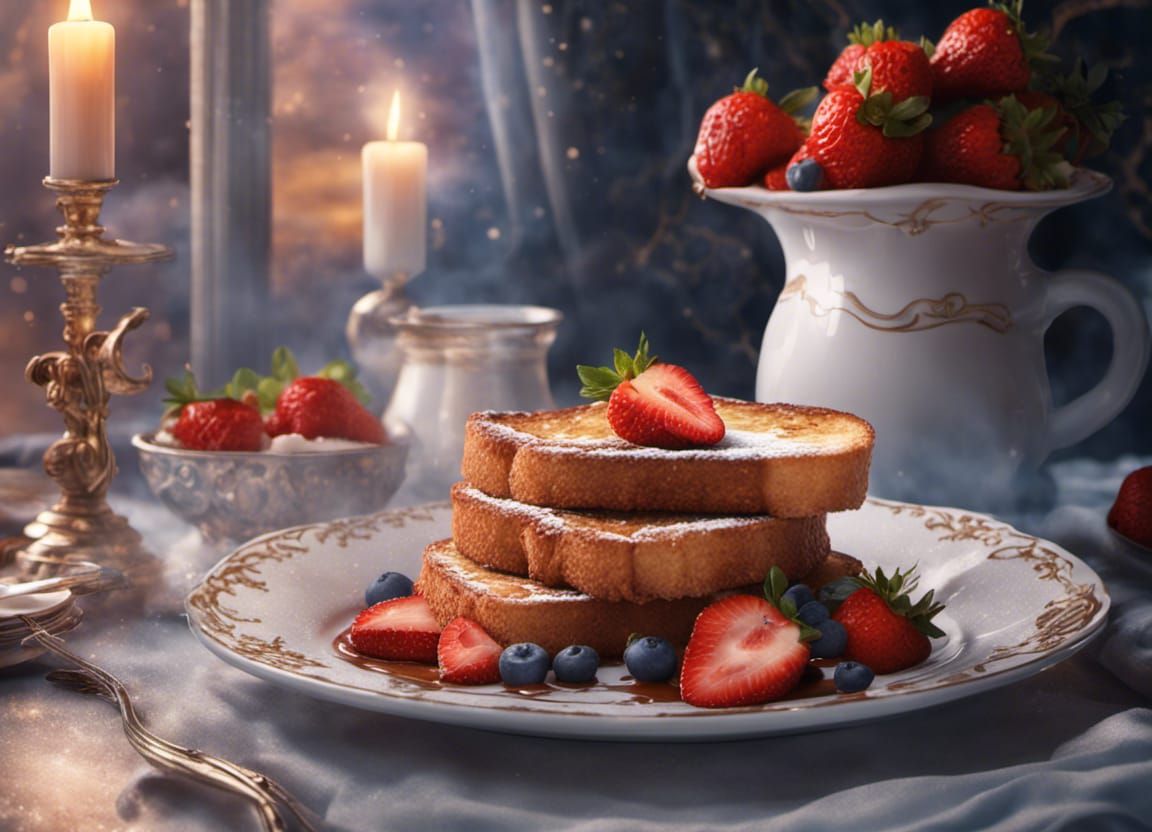 Detailed Matte Painting of French Toast Breakfast