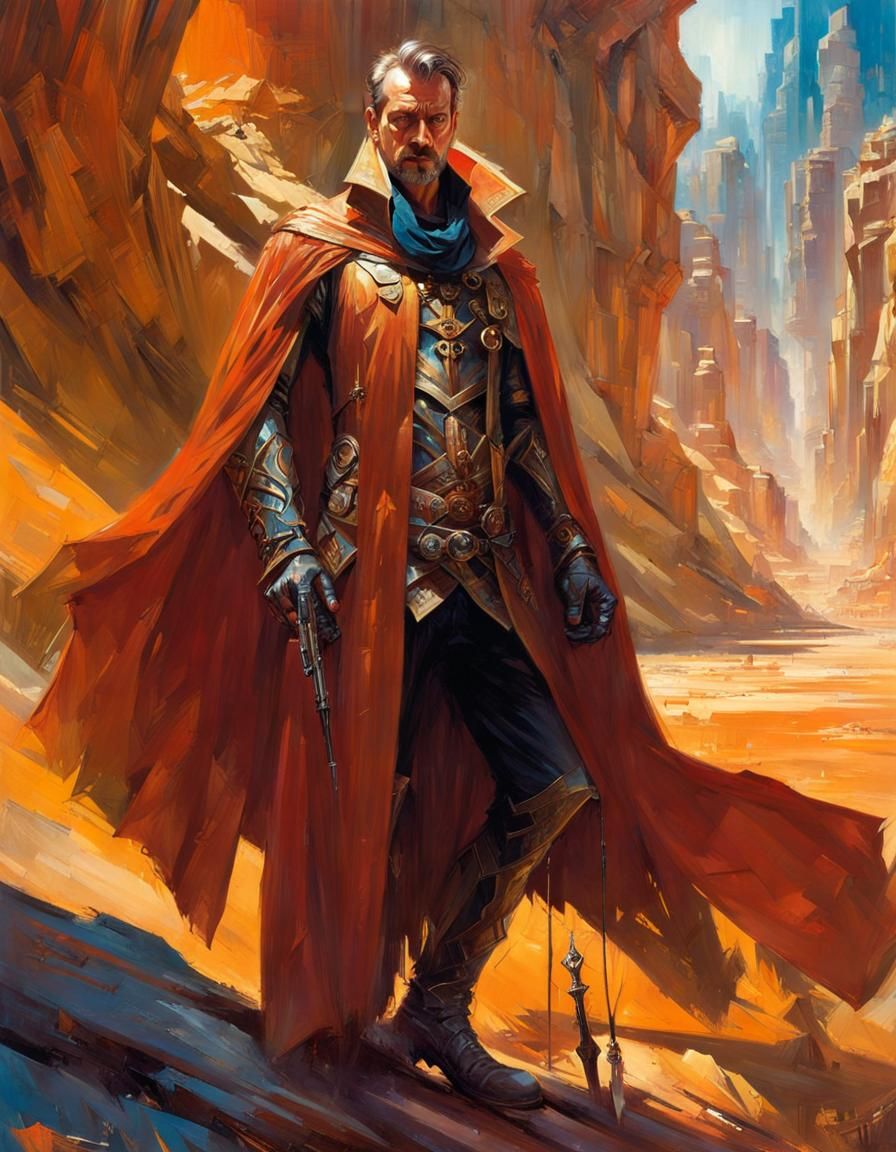 Striking Portrait Blending Realism and Fantasy Art