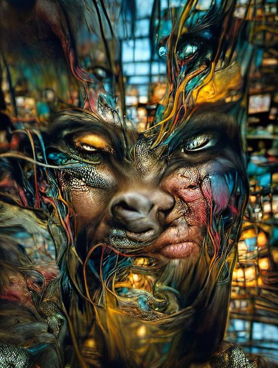 Sinister Liquid Metal Demon in Cyberpunk Style