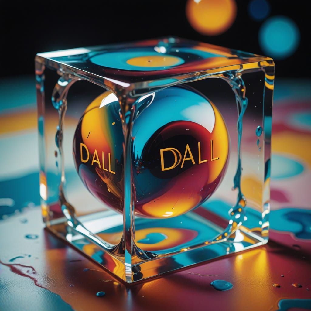 Surrealistic Word in Translucent Cube