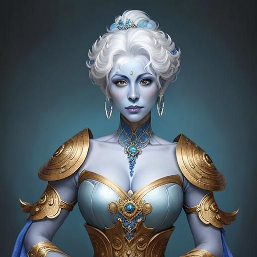 Air Genasi Royalty: A Fantasy Portrait