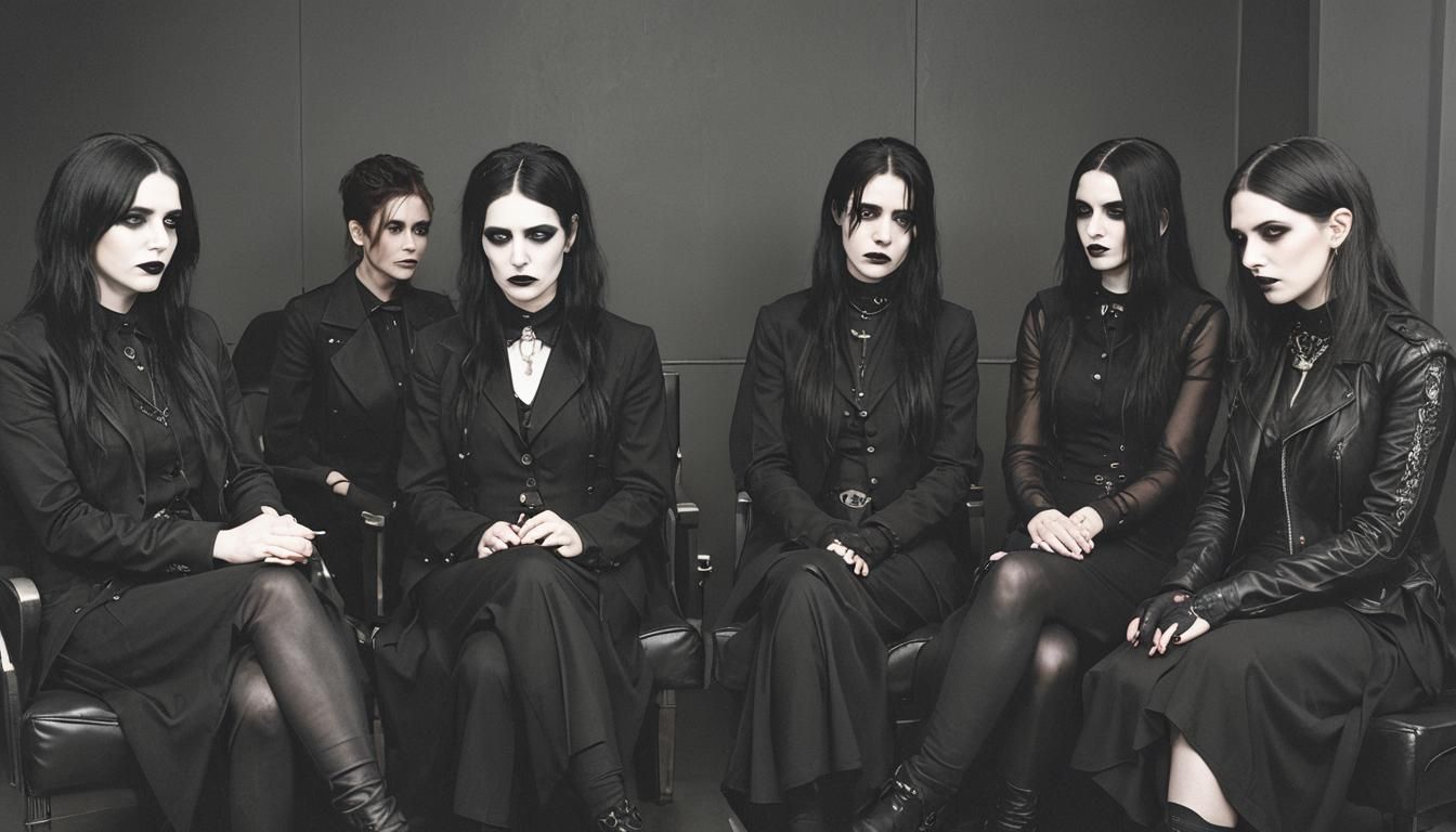 Goth Women in Group Therapy Session
