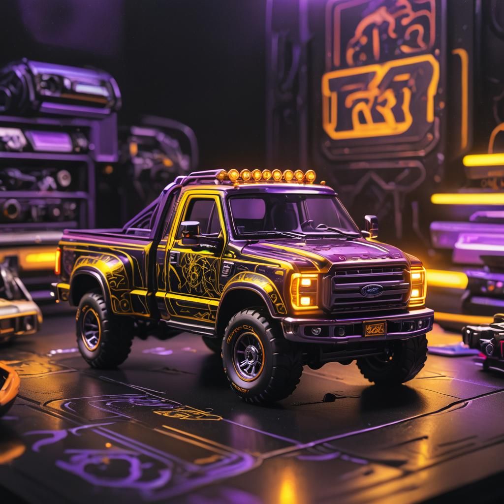 Dark Fantasy F-450 Pickup Truck Hot Wheels Toy