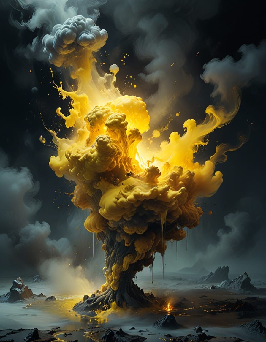 Surreal Sulfur Vortex in Vibrant, Dreamlike Quality