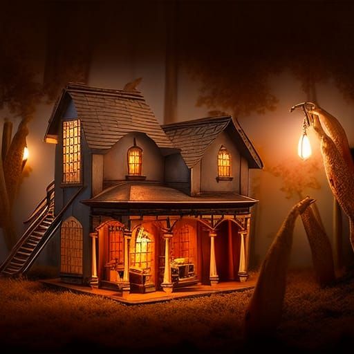 Creepy Miniature Horror Mansion Dollhouse