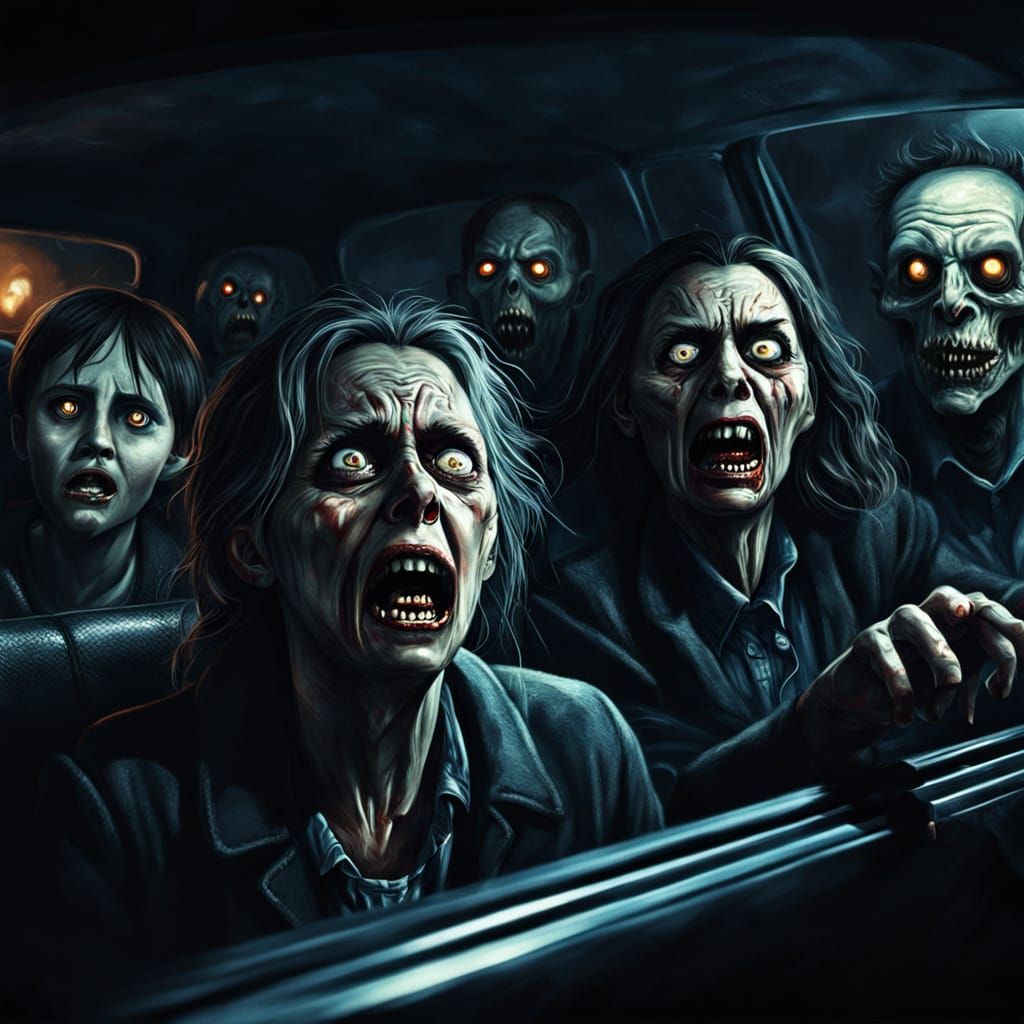 Eerie Car Ride with a Grotesque Family