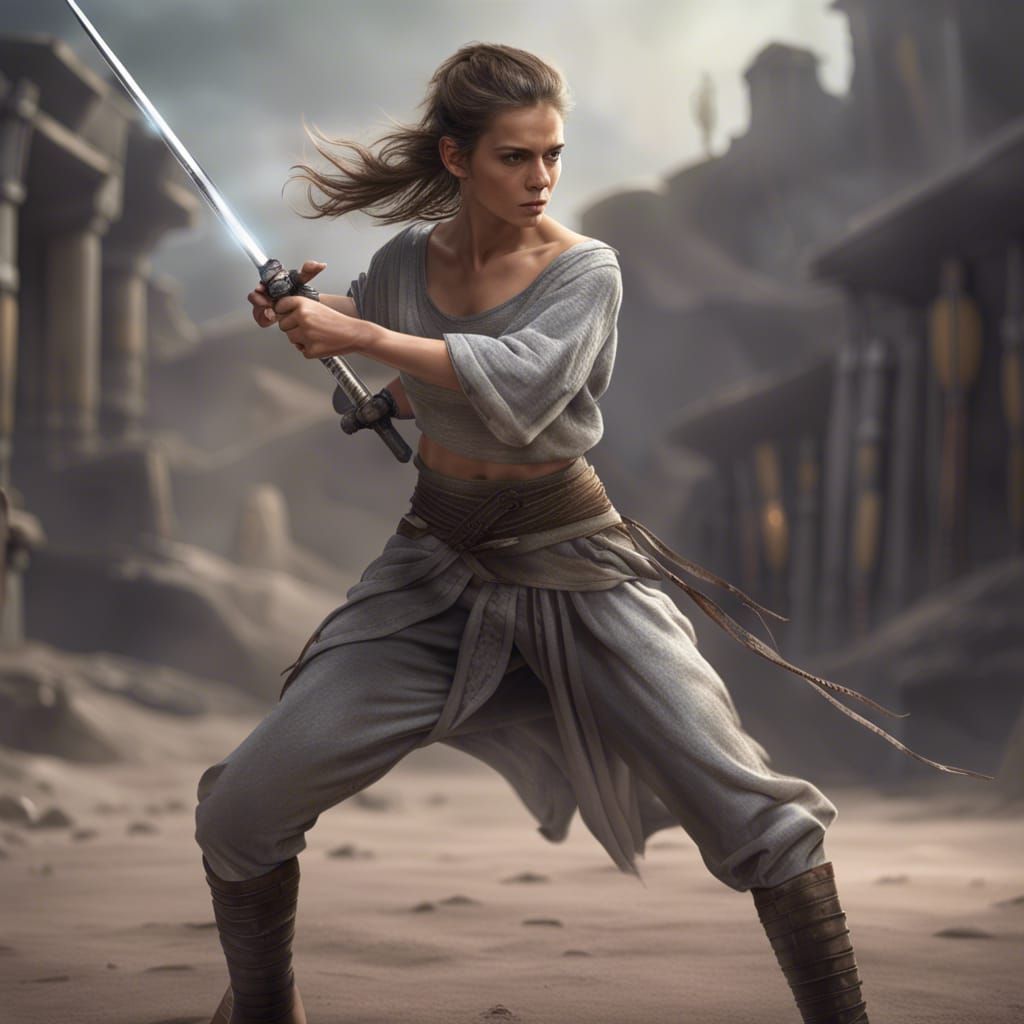 Confident Swordswoman Ready for Battle
