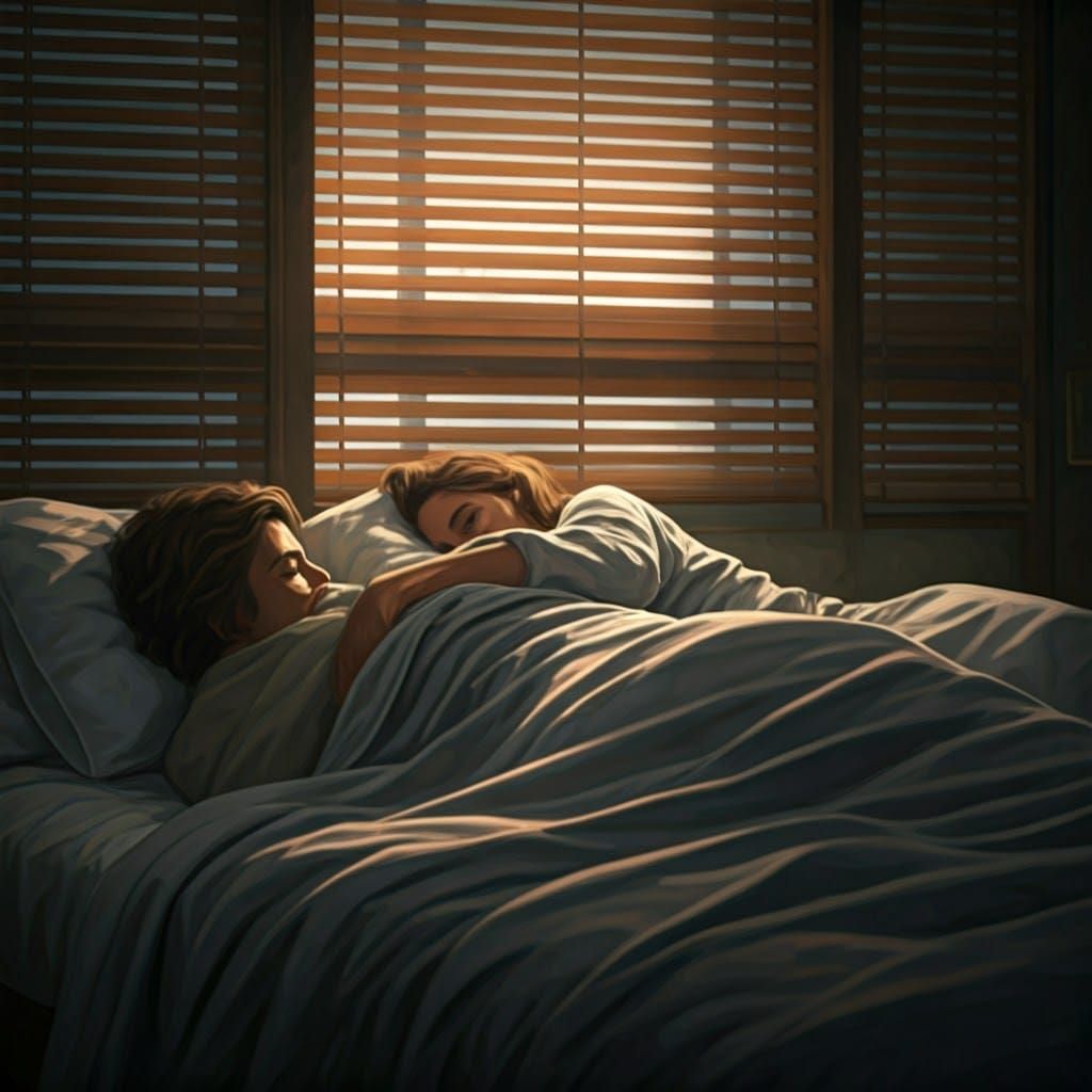 Intimate Couple in Cozy Bedroom Scene