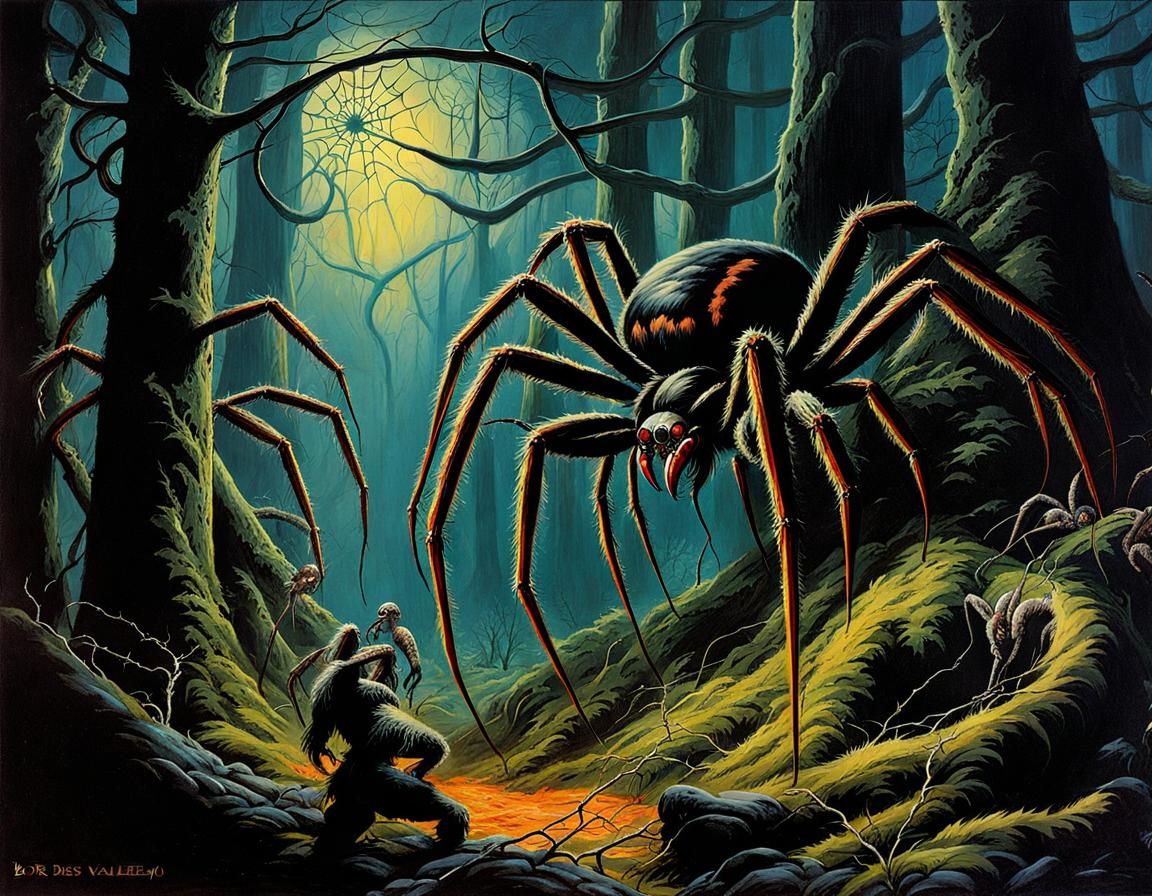 Dangerous Spider Forest at Night