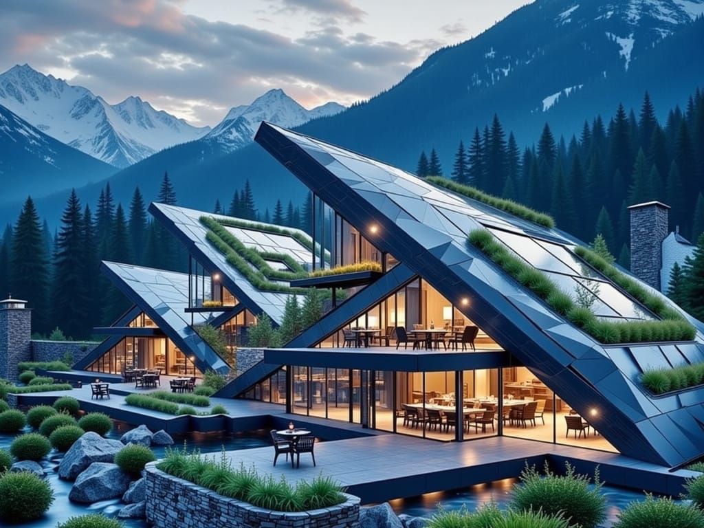 Futuristic Eco Mountain Home with Steel Frame