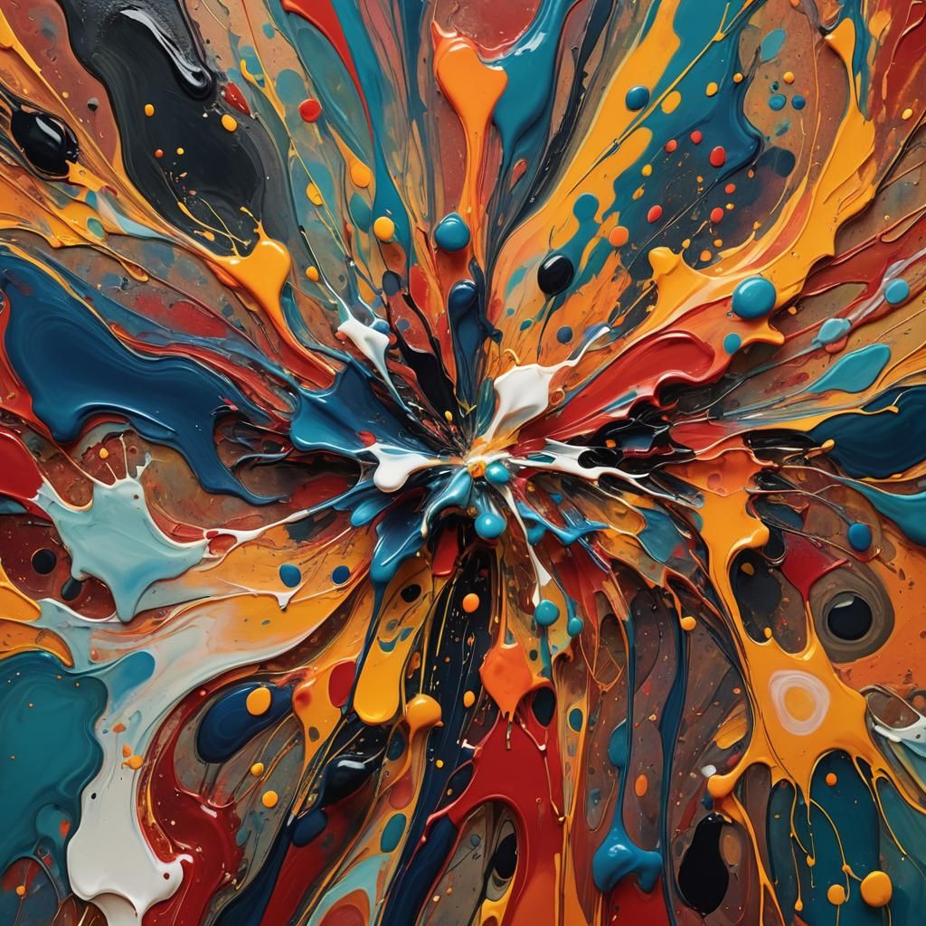 Abstract Expressionism: Mysterious Swirling Shapes in Vibran...