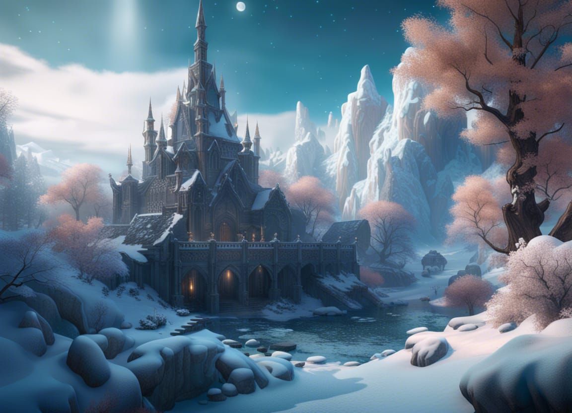 Detailed Winter Fantasy Concept Art