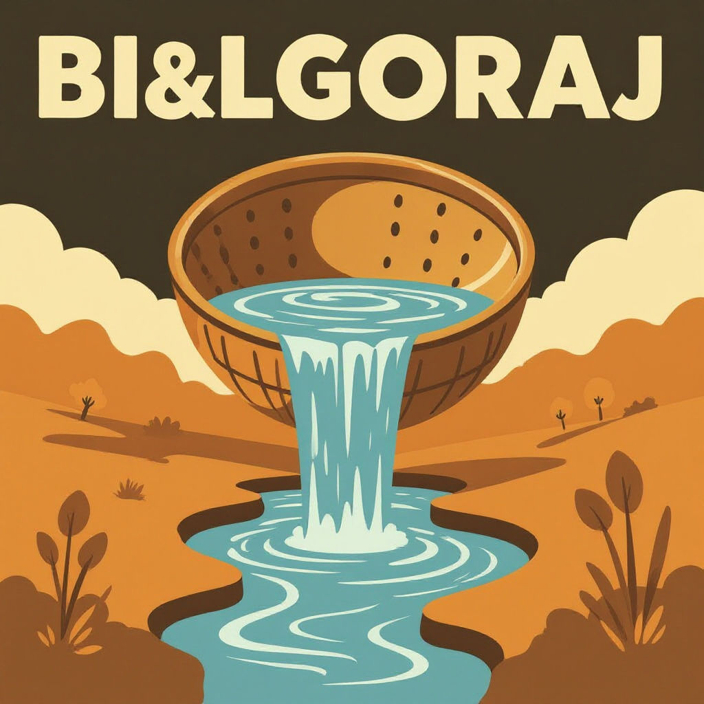 Biłgoraj Retro Poster with Sieve in Polish Style