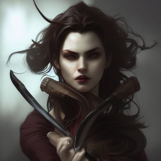 Detailed Portrait of a Vampire Hunter