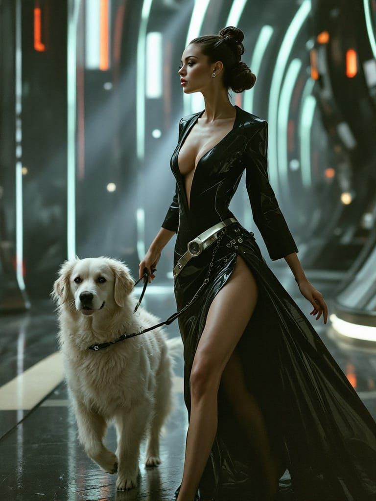 Retrofuturistic Visionary in Elegant Techno Style