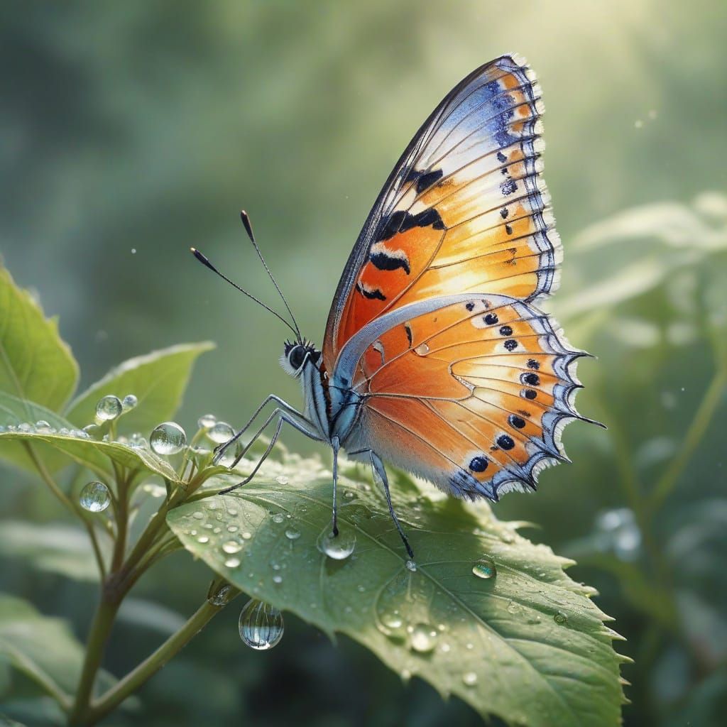 Delicate Butterfly in Pastel Paradise
