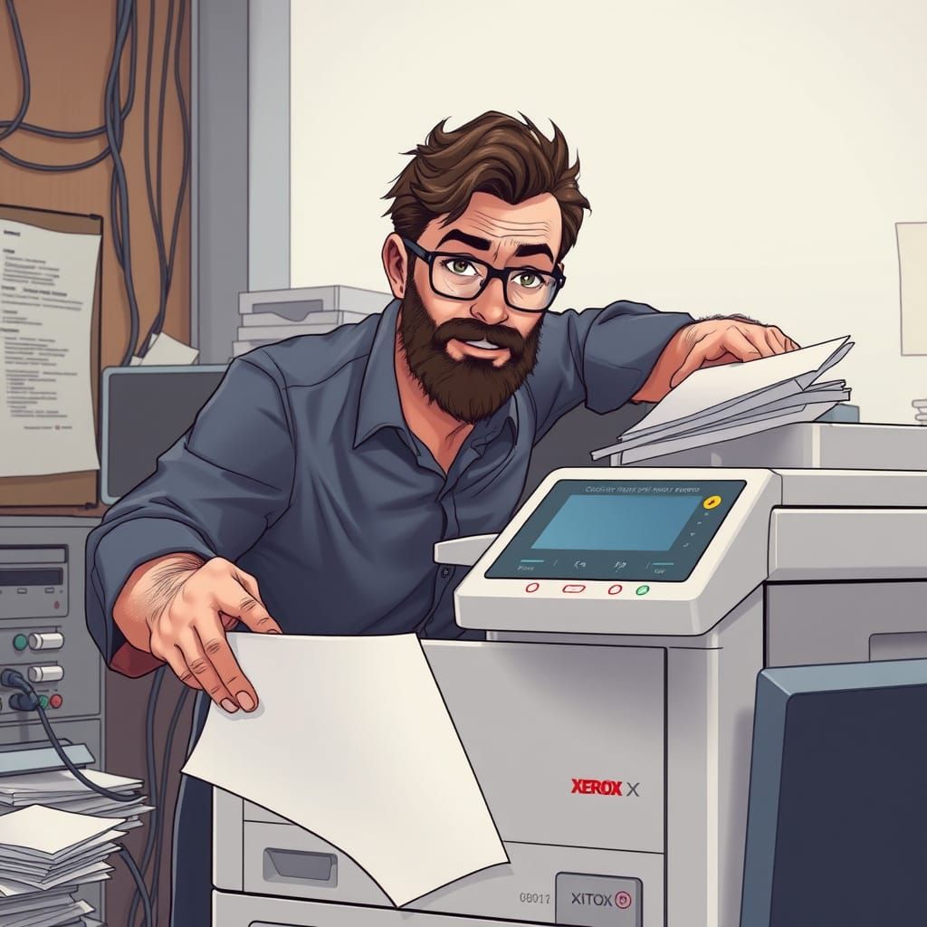 Handsome Nerd's Xerox Mishap: Emotional Expression Art