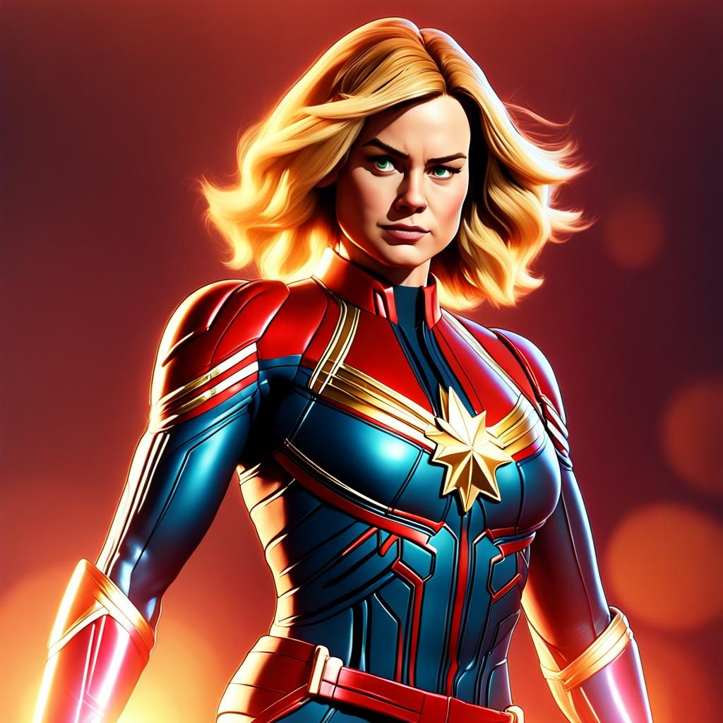Captain Marvel Reimagined as 3D Digital Art
