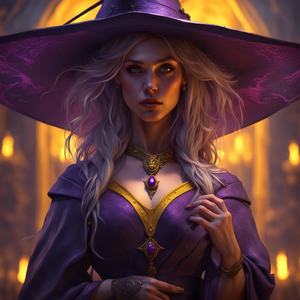 Young Witch in Dark Fantasy Style