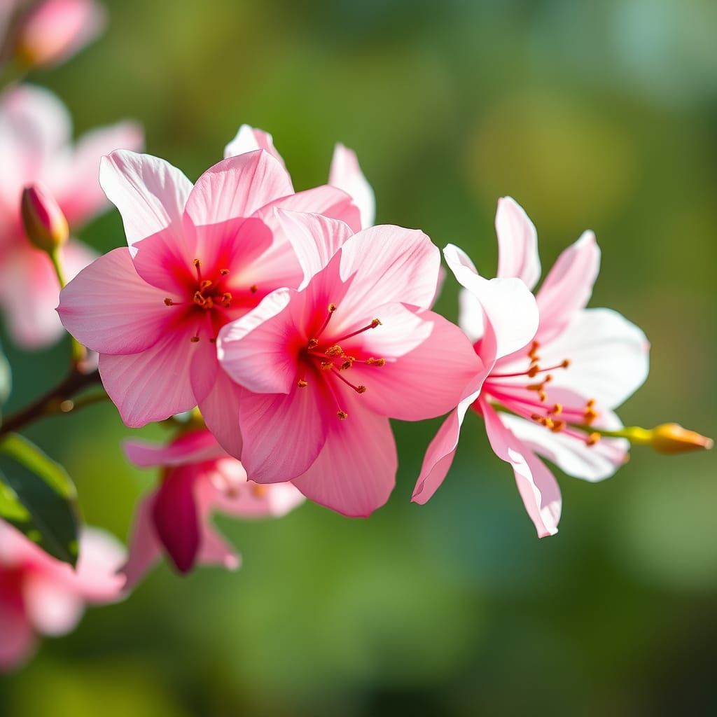 Blooming Almond Branches in Soft Pastel Hues