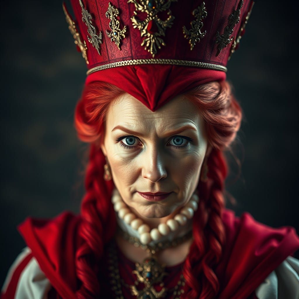 Surreal Portrait of the Red Queen, Tyrannical Ruler of Nizhn...