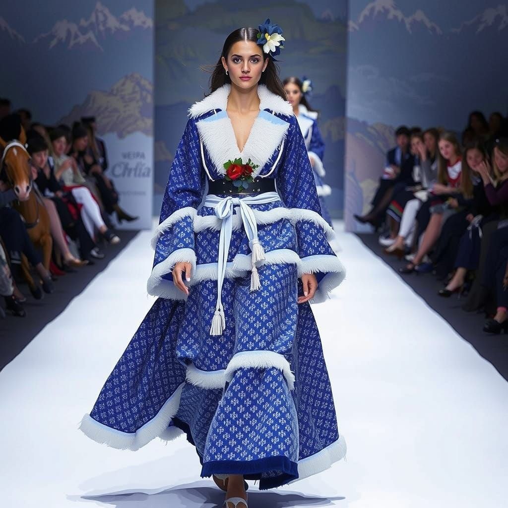 Woman Riding Horse in Majestic Landscape