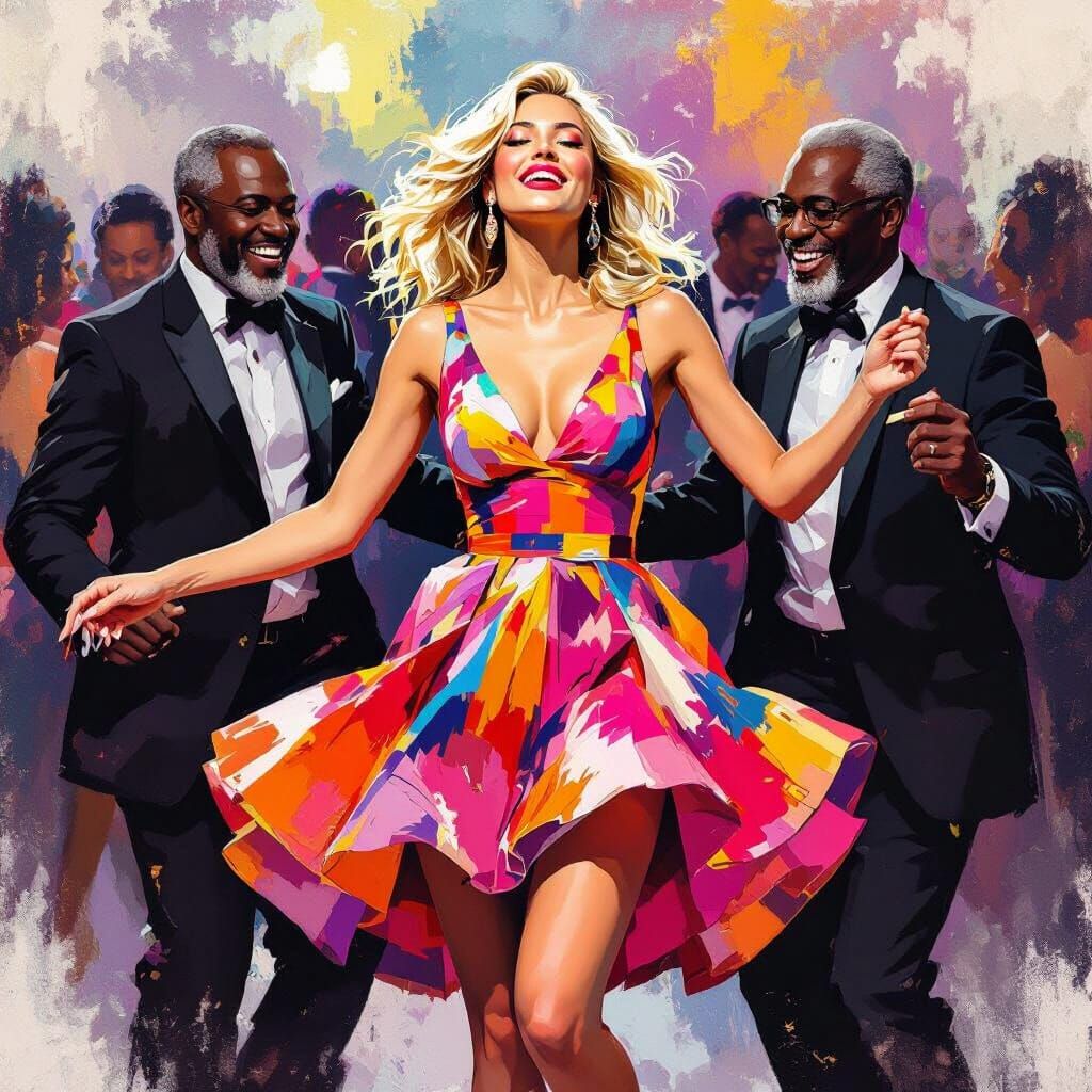 Vibrant Nightclub Scene Inspired by Modern Art