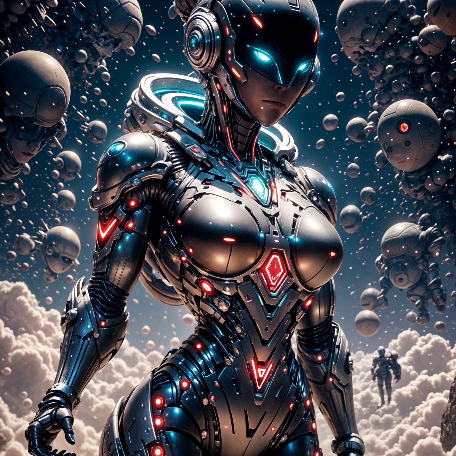 Glamorous Space Knight in Radiant Armor