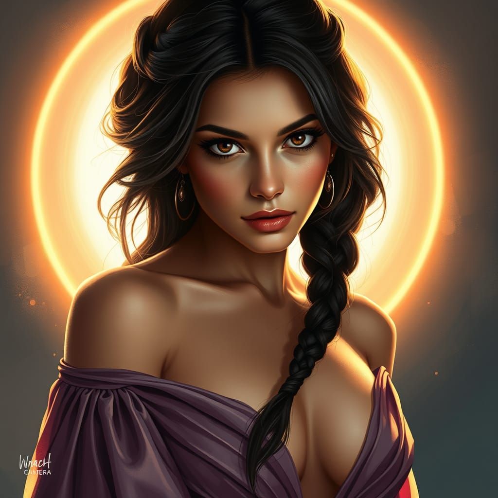 Ethereal Goddess in a Radiant Glow