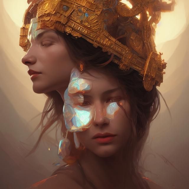 Sacred Queen Mother Portrait in Hyperdetailed Style