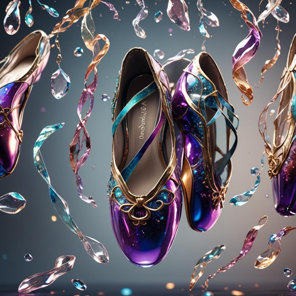 Magical Glass Pointe Shoes in Detailed Matte Painting