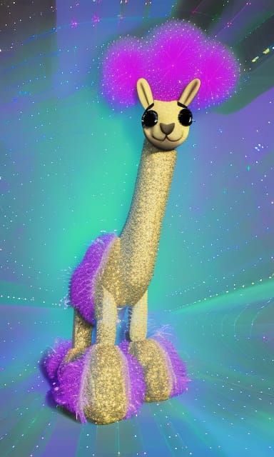 Llama in Sequins in Space: Pixar Style