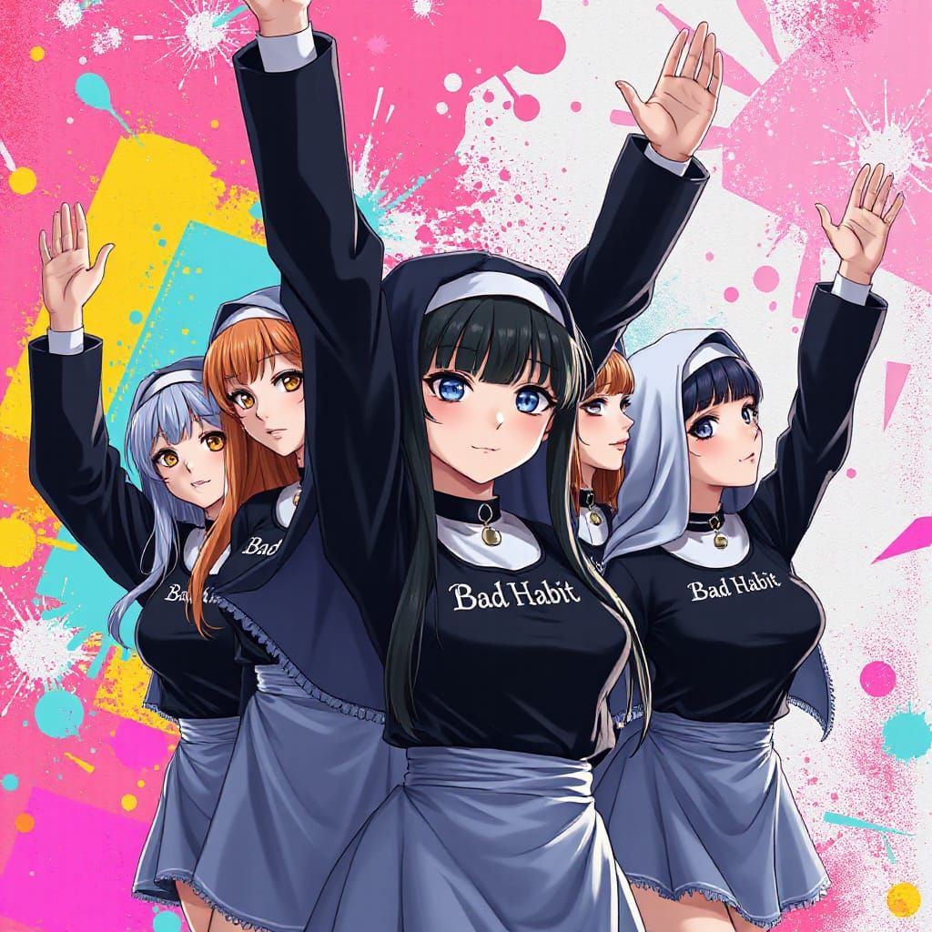 Anime Goth Nuns with 'Bad Habit' Necklaces
