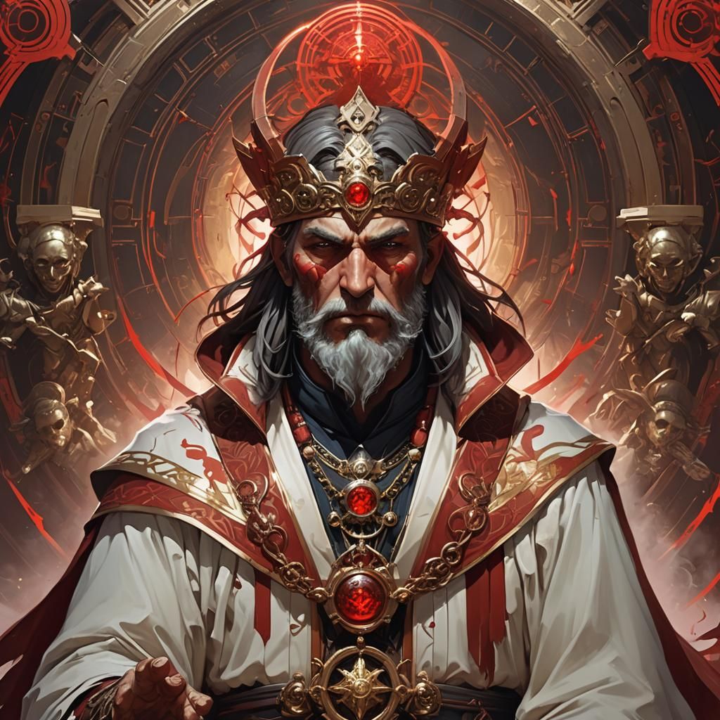 Blood Cleric Portrait in Art Nouveau Style